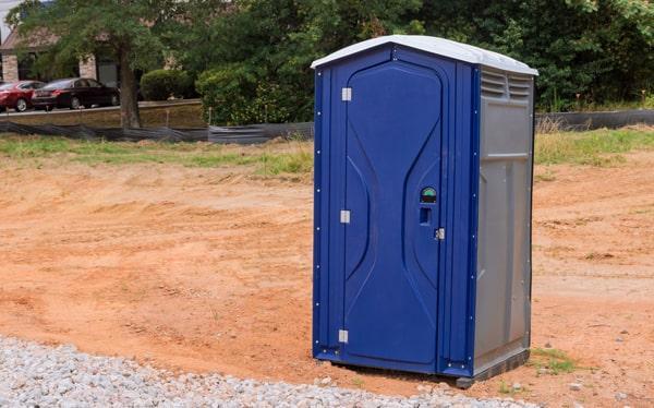 Portable toilets arranged for an outdoor event